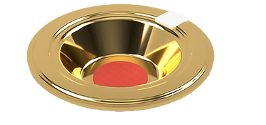 Gold Card Reader Offering Plate with Red Fabric