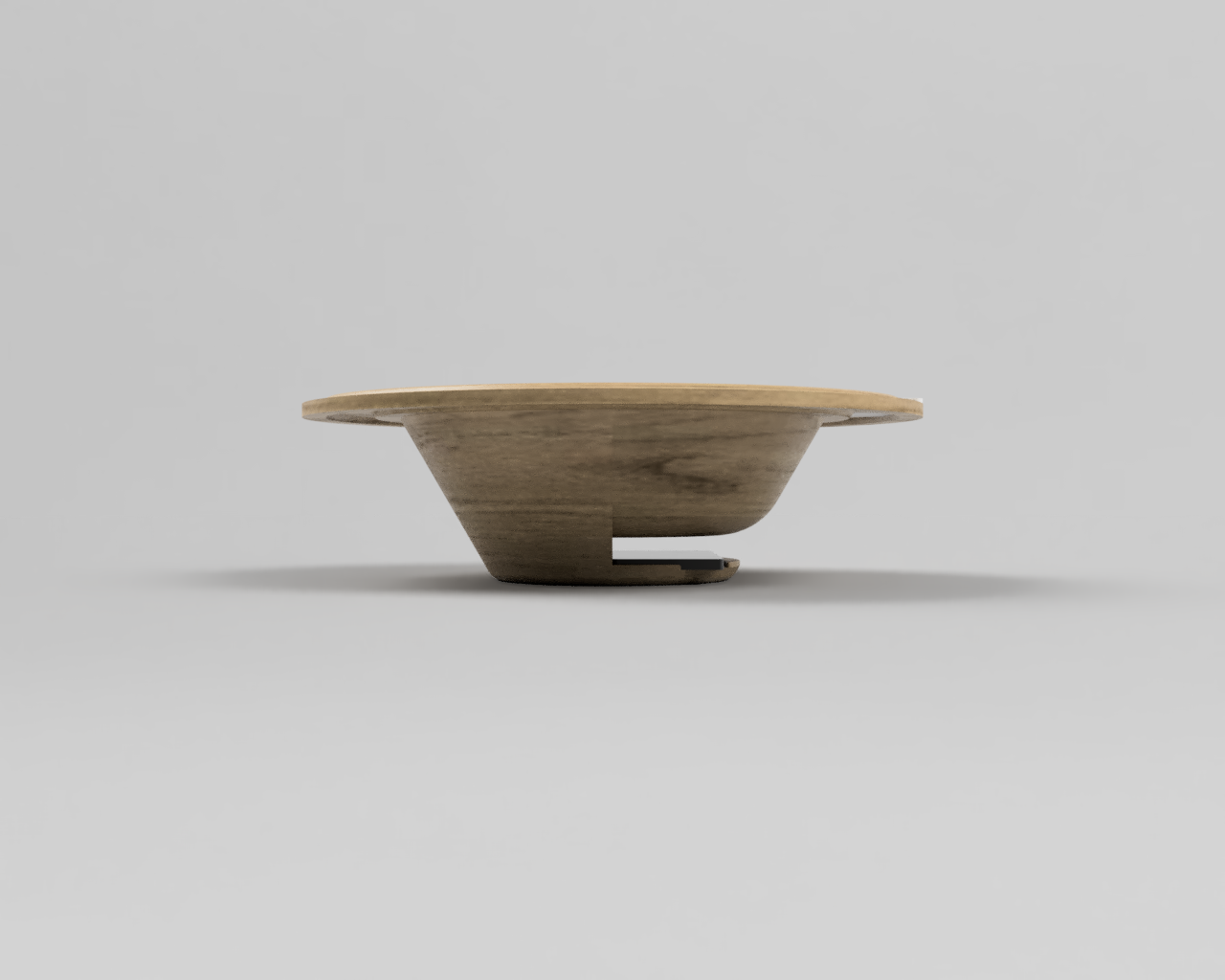 Light Wood Card Reader Offering Plate - Side View