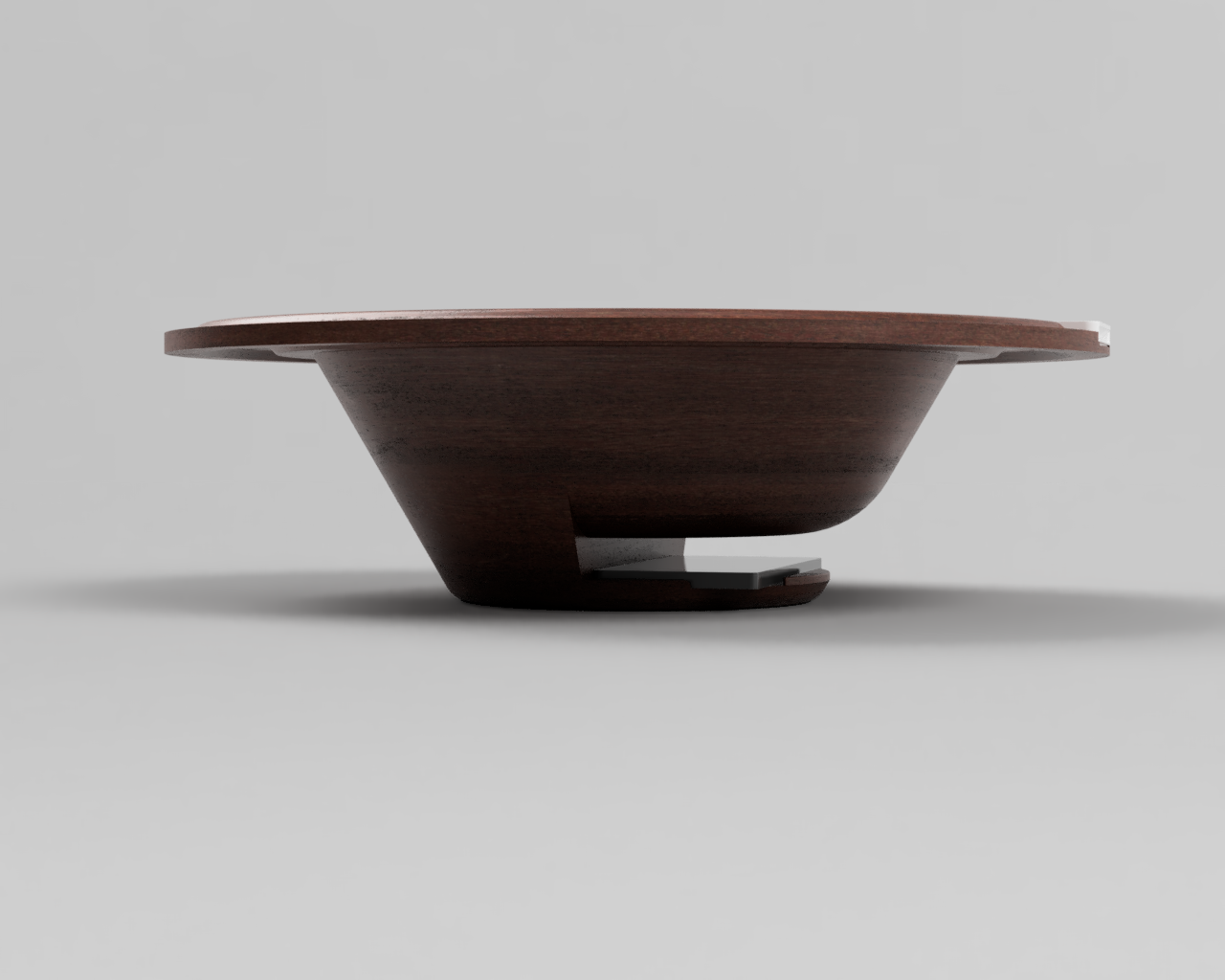 Dark Wood Card Reader Offering Plate - Bottom View